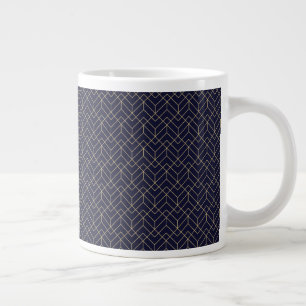 Blaues Hexagon-Muster Jumbo-Tasse