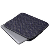 Blaues Hexagon-Muster Laptopschutzhülle (Vorne Knopf)