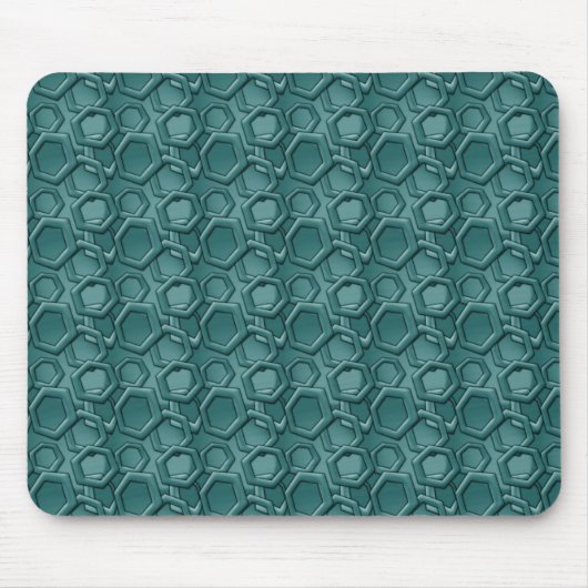 Blaues Hexagon-Muster Mousepad (Vorne)