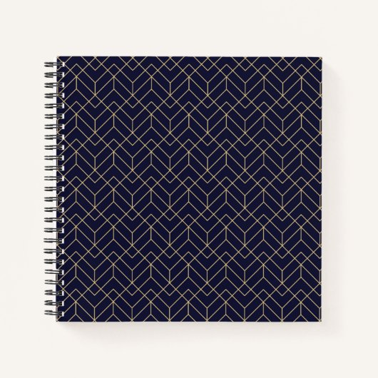 Blaues Hexagon-Muster Notizblock (Vorderseite)