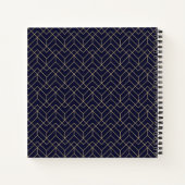 Blaues Hexagon-Muster Notizblock (Rückseite)