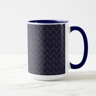 Blaues Hexagon-Muster Tasse
