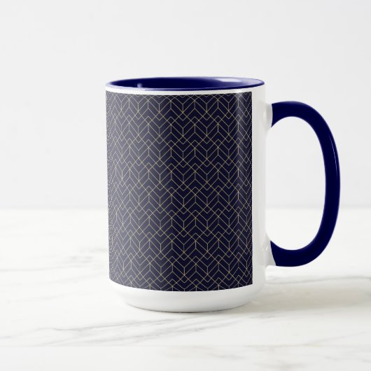 Blaues Hexagon-Muster Tasse (Rechts)