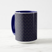 Blaues Hexagon-Muster Tasse (Vorderseite Links)