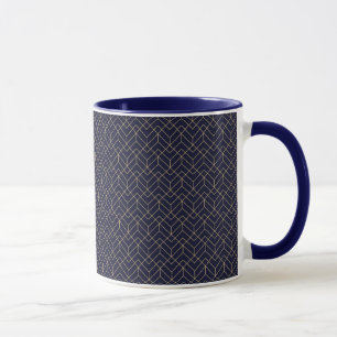 Blaues Hexagon-Muster Tasse