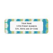 Blaues Hexagon Retro-Muster der 70er (Vorne)