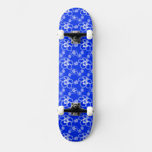 Blaues Hibiskus Hawaiisches Muster Skateboard