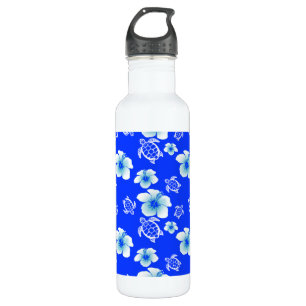 Blaues Hibiskus Honu Hawaiianer-Muster Trinkflasche