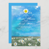 Blaues Himmel und Sommerwiese Brautparty Einladung (Vorne/Hinten)