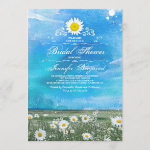 Blaues Himmel und Sommerwiese Brautparty Einladung
