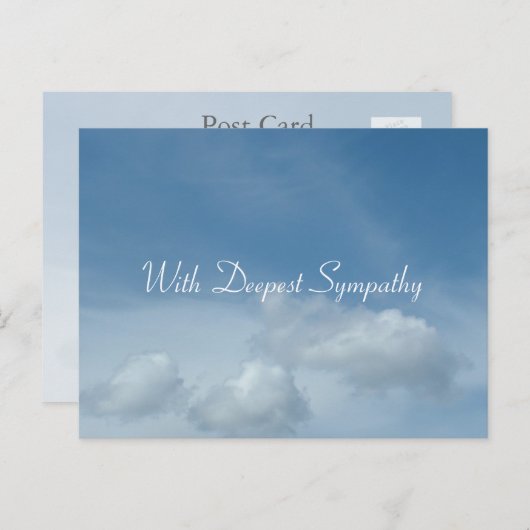 Blaues Himmel und weiße Wolken Beileid Postkarte (Vorne/Hinten)