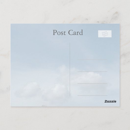 Blaues Himmel und weiße Wolken Beileid Postkarte (Rückseite)