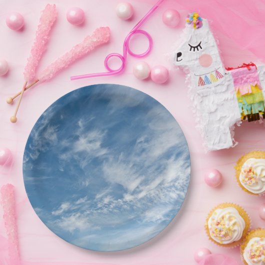 Blaues Himmelsgeplättetes blaues Muster Pappteller (Party)