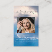 Blaues Himmelsgold Foto Beerdigungskarte Visitenkarte (Vorderseite)