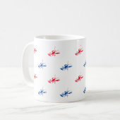 Blaues Himmelsmuster patriotisch Kaffeetasse (Vorderseite Links)
