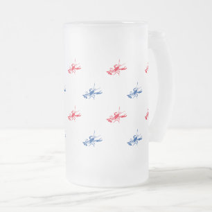 Blaues Himmelsmuster patriotisch Mattglas Bierglas