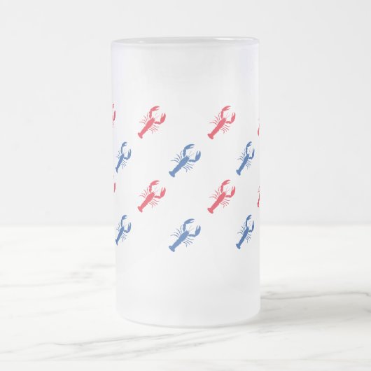 Blaues Himmelsmuster patriotisch Mattglas Bierglas (Mittel)