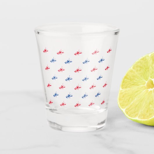 Blaues Himmelsmuster patriotisch Schnapsglas (Vorderseite)