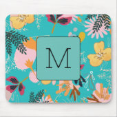 Blaues Himmelsmuster Wasserfarben Blume erste Chic Mousepad (Vorne)