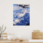 Blaues Himmelsposter Fensteransicht Poster (Küche)