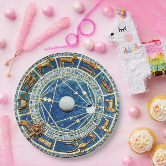Blaues Himmelsreich Zodiac Astrologie Party Horosk Pappteller (Party)