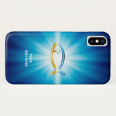 Blaues Hintergrund | des christlichen Case-Mate iPhone Hülle (Rückseite (Horizontal))