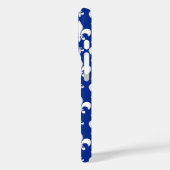 Blaues Hintergrund Fleur-de-lis-Muster Case-Mate iPhone Hülle (Rückseite / Links)
