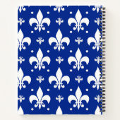 Blaues Hintergrund Fleur-de-lis-Muster Notizblock (Rückseite)
