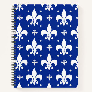 Blaues Hintergrund Fleur-de-lis-Muster Notizblock