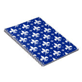 Blaues Hintergrund Fleur-de-lis-Muster Notizblock (Rechte Seite)