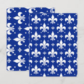 Blaues Hintergrund Fleur-de-lis-Muster Postkarte (Vorne/Hinten)