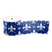 Blaues Hintergrund Fleur-de-lis-Muster Satinband (Spule)