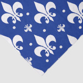 Blaues Hintergrund Fleur-de-lis-Muster Seidenpapier (Detail)