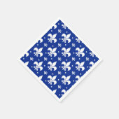 Blaues Hintergrund Fleur-de-lis-Muster Serviette (Ecke)