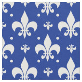 Blaues Hintergrund Fleur-de-lis-Muster Stoff (Nahaufnahme)