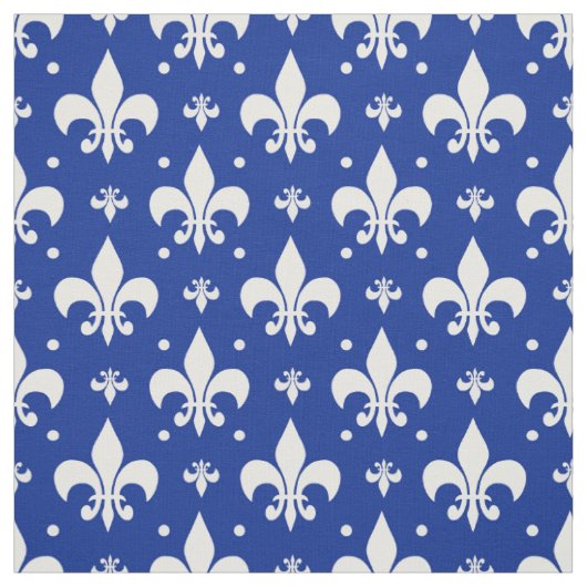 Blaues Hintergrund Fleur-de-lis-Muster Stoff (Muster)