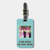 blaues Hintergrund Gepäckanhänger (Vorderseite vertikal)