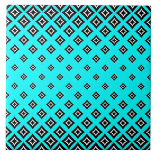 Blaues Hintergrund und geometrisches Quadratmuster Fliese