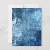 Blaues Hintergrundbild Druckfarbenbeschriftung Einladung (Rückseite)