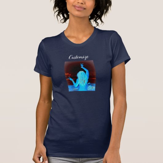 Blaues Hippie-Friedenszeichen T-Shirt (Vorderseite)