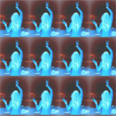 Blaues Hippie-Girl-Friedenszeichen Aufkleber (Vorderseite)