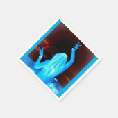 Blaues Hippie-Mädchen Serviette (Ecke)