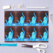 blaues Hippiemädchen-Friedenszeichen Seidenpapier (Handwerk)