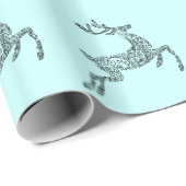 Blaues Hirsch Geschenkpapier (Rolleneckpunkt)