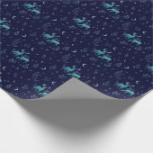 Blaues Hirsch und das Mondschleifpapier Geschenkpapier (Ecke)