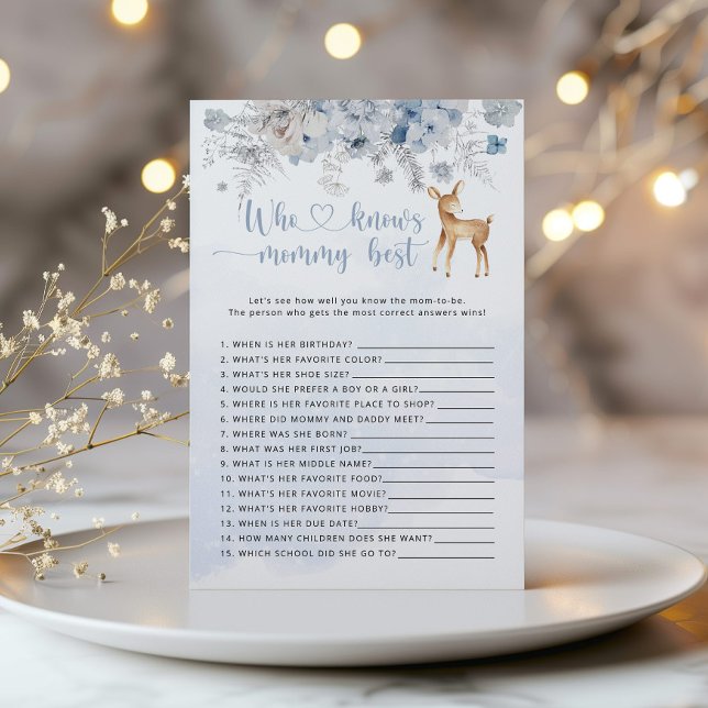 Blaues Hirsch Wer das beste Baby Duschspiel kennt (Von Creator hochgeladen)