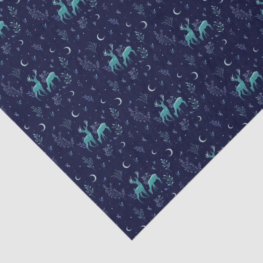 Blaues Hirschgewebe Seidenpapier (Detail)