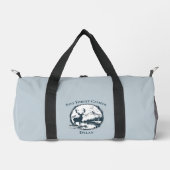 Blaues Hirschholz und Gebirge - eigener Text und N Duffle Bag (Vorderseite)