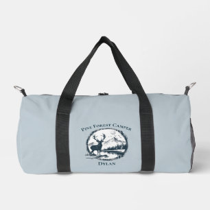 Blaues Hirschholz und Gebirge - eigener Text und N Duffle Bag