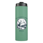 Blaues Hirschholz und Gebirge - eigener Text und N Thermosbecher (Vorderseite)